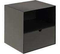 Toilinux - Table de chevet à suspendre en métal avec 1 tiroir - Noir - Juliette Noir