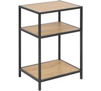 Toilinux - Table de chevet ou d'appoint 2 étagères en MDF et métal - Beige et Noir - Sireine Beige
