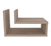 Toilinux.com Table de Chevet Suspendue Effet Bois Isadora - Marron