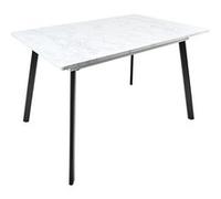 Toilinux - Table extensible imitation marbre pour 4 à 6 personnes - Gris et Noir Gris