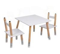Toilinux - Table pour enfant avec 2 chaises crayons en MDF - Crayons Blanc G