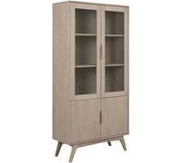 Toilinux - Vitrine en MDF et verre 4 portes et 4 étagères - Beige - Martie Beige G