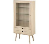 Toilinux - Vitrine en panneau de particules avec tiroirs et étagères - Beige - Diner Beige G