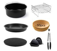 TOIMALDO Accessoire Airfryer XL - Ensemble de 7 Pièces Accessoires pour Philips 7,2L COSORI 5.5L etc Air Fryer Sans BPA 23cm