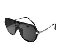 TOIPASTN Lunettes de soleil tendance monobloc effet miroir pour femme, style vintage (noir-noir)