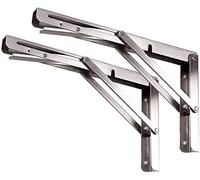 Toirxarn Lot de 2 supports d'étagère pliants de 30,5 cm, charge maximale : 100 kg, support pliable en acier inoxydable robuste pour établi de travail mural peu encombrant