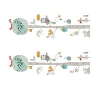 Toise Autocollante Animaux Forêt Colorés, Pvc, 1 Set | Décor Mural Chambre Garçon et Filles, Mesure de Croissance pour Bébé et Garçon et Filles, Motif Dessin Animé