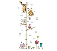 Toise Autocollante Murale Dessin Animé Animaux Pvc Amovible