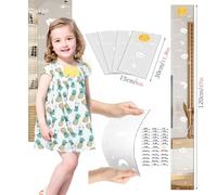 Toise de Croissance des, Toise Murale Enfant Règle Hauteur Murale Diagramme Taille, Miroir de Mesure de la Hauteur, Growth Chart Mirror, Sticker Mural Décoration Murale Chambre enfant 70 à 180 CM