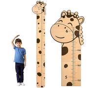 Toise de Croissance en Bois, Règle d'Enregistrement de Hauteur en Bois Murale | Mesure interactive de la hauteur du dessin animé d'un animal de croissance pour, pour mesurer les
