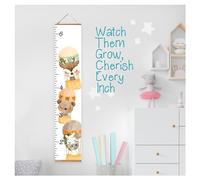 Toise de croissance en toile à suspendre pour bébé et enfant - Règle de hauteur portable - 30,5 x 152,4 cm - Mesure de 0,5 m à 1,8 m - Décoration murale - Cadeau de douche