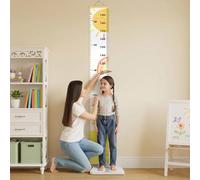 Toise de croissance pour décoration murale, toile imperméable avec cadre en bois, décoration de chambre d'enfant sur le thème des animaux - 20,1 x 200,7 cm (tournesol)