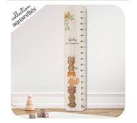 Toise en bois Aquarelles les amis de la forêt Lovely Tribu