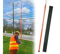 Toise Isolée Époxy, Perche De Mesure De Distance Réglable Avec Crochet, Outil De Mesure De Puissance Pour Les Travaux Sur Lignes(Orange,12m/39.4ft)