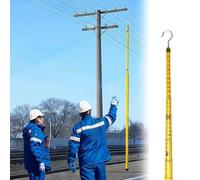 Toise Isolée Époxy, Perche De Mesure De Distance Réglable Avec Crochet, Outil De Mesure De Puissance Pour Les Travaux Sur Lignes(Yellow,8m/26.2ft)