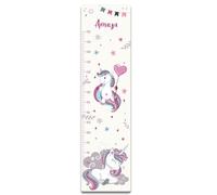 TOISE LICORNE. TOISE MURALE ENFANT, BÉBÉ. TOISE PERSONNALISABLE. TOISE PRENOM ENFANT. TOISE À SUSPENDRE. RÈGLE HAUTEUR ENFANT. TABLEAU CROISSANCE ENFANT.