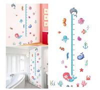 Toise Murale Autocollante Monde Marin pour Chambre D’garçon et Filles