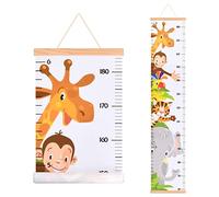 Toise Murale Enfant, Règle de Hauteur Motif Animal de Dessin Animé Décoration Chambre Bébé pour Murale, Charte de Croissance pour Garçons et Filles Pendu