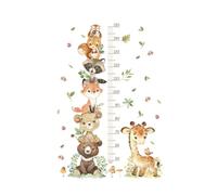 Toise Murale Enfant, Stickers Muraux Chambre Bébé, Règle de Hauteur Enfant, Autocollant Mural Animaux de la Forêt, Sticker Mural de Croissance 50-150 cm, pour Garçons et Filles