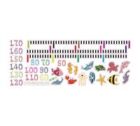 Toise murale pour enfants toise de croissance avec animaux sous-marins autocollant mural décoratif amovible en PVC indicateur de hauteur pour mur règle 50 à 170 cm