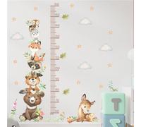 Toise pour enfants, animaux de la forêt, sticker mural pour chambre d'enfant, diagramme de hauteur, autocollant mural animaux de la forêt, échelle mesure 60 à 160 cm, cadeaux pour garçons et filles