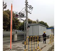 Toise ronde en résine époxy orange, longueur 6, 8, 10, 12, 15, 18 m for pylône de télécommunication, règle non conductrice(15m(49.2ft)-11 sections)