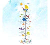 Toise Sous Enfants Poissons Baleinier De L'océan Mer Grandit Toise De Mesure Pour Les Enfants En Centimètres Stickers Muraux Amovibles Stickers Pour Les Enfants Chambre De Bébé