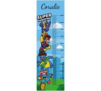 Toise sticker mural personnalisée pour chambre d'enfant. Motif : Super Héroine. 130cm.