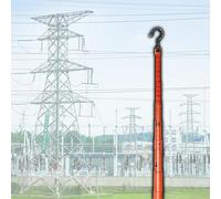 Toise télescopique for techniciens de télécommunications, en fibre de verre isolée, avec étui de transport (1 pièce)(Orange,10m)