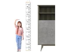 Toise, toise pour Textures de toile de pin de conception de dessin animé de | Règle murale de hauteur pour Décor mural pour chambre d'enfant, tableau de conservation des enregist Vagues gris clair