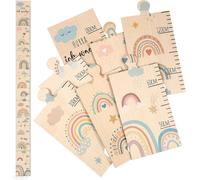 Toises Pour Bébé Toise Pour Enfant En Bois Tableau De Mesures Pour Bébé Cadeau De Naissance Toise Murale Hurra Ich Wachse Décoration De Chambre,50-180 Cm(Arc-En-Ciel)