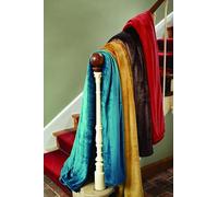 Toison d’or Couverture Velvet Microvelours Polyester Uni, 220cm x 240cm Taille, Lac