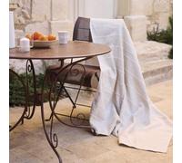 TOISON D'OR - Plaid Tissé Honfleur Naturel 120 x 180 cm - Coton et Lin Mélangés - Motif Sergé Épuré - Fils 63% Recyclés - Confort Estival - Lavable à 30°C