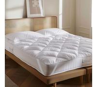 TOISON D'OR - Surmatelas Microfibre Blanc 140x190 cm - Fibre Creuse Siliconée - Elastiques - Enveloppe Polyester Microfibre - Lavable 40°C - Finition Biais