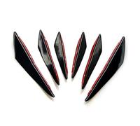 Toit Arrière Ailero Lot 4 Ou 6 Diffuseurs Universels pour Pare-Choc Avant Ailerons Carrosserie Aileron Voiture Décoration Tuning(Black 6pcs)