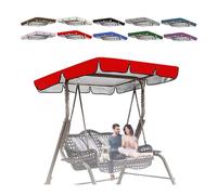 Toit Balancelle Jardin Universel 2-3 Places - Toile Imperméable 210D Oxford Résistant aux UV,Couverture Auvent pour Jardins Batt (Red,249 * 185 * 18 cm)