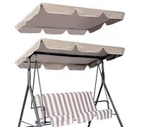 Toit De Balancelle De Jardin, Toit De Rechange pour Balancelle De Jardin Terrasse Ou Patio 3 Places, Housse De Remplacement Extérieure, Imperméable Et Anti-UV (Beige,195 * 125 * 15cm)