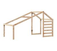 Toit de lit pour enfant - vidaXL - 188x97x113 cm - Bois de pin massif - Naturel - Porte latérale ouverte - Cadre stable