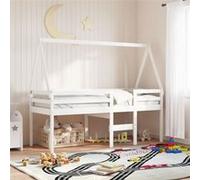 Toit de lit pour enfants blanc 209x85,5x88cm bois de pin massif Blanc G