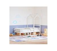 Toit de lit pour enfants blanc 98x70x176,5cm bois de pin massif