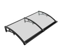 Toit de pluie pour porte d'entrée, maison de pluie arquée, maison de pluie pour l'extérieur, protection solaire, auvent arqué transparent, 120 x 60 cm, avec canal de drainage et trous pour suspendre