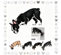 Toit de porte pour chiot qui regarde (Boston Terrier) | Chien mignon porte Topper, Pet porte en bois signe, double face impression, Peeking chiot accent avec support adhésif