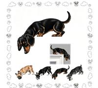 Toit de porte pour chiot qui regarde (Dachshund) | Chien mignon porte Topper, Pet porte en bois signe, double face impression, Peeking chiot accent avec support adhésif