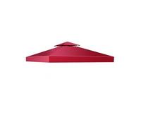 toit de rechange en polyester imperméable carré bourgogne 3 x 3m pour tonelle de jardin