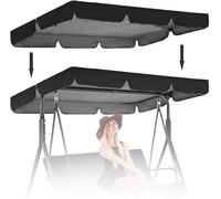 Toit de rechange Hollywood Swing 164 x 114 cm, toit 2-3 places, auvent for for un montage facile, protection UV remplacement for balançoire(Black,142*120*18cm)