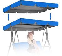 Toit de rechange Hollywood Swing 164 x 114 cm, toit 2-3 places, auvent for for un montage facile, protection UV remplacement for balançoire(Blue,249*185*18cm)