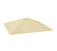 Toit de Rechange Outsunny pour pavillon 3 x 3 m, Hydrofuge Toit de pavillon UPF30+ Housse de Rechange pour pavillon de Jardin Pièces de Rechange en Tissu Oxford, 370 g/m², Beige