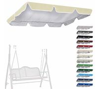 Toit De Rechange Pour Balancelle 2-3 Places, Housse De Toit Balancelle Extérieure, Toile D’Auvent Déperlante Anti-UV, Couverture Pare-Soleil Pour Jardin Terrasse(Pale Yellow,L190 x W132 x H15 cm)
