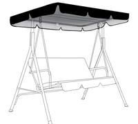 Toit de Rechange pour Balancelle de Jardin 3 Places pour Imperméable & Anti UV Toit de Balancelle,Balançoire de Jardin Auvent Pivotant Coupe Vent,Housse de Rechange(Size:249*185*18cm,Color:Noir)