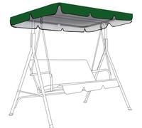 Toit de Rechange pour Balancelle de Jardin 3 Places pour Imperméable & Anti UV Toit de Balancelle,Balançoire de Jardin Auvent Pivotant Coupe Vent,Housse de Rechange(Size:190*132*15cm,Color:Vert foncé)